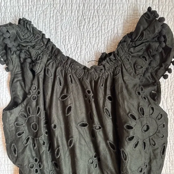 JCrew Midi Black Eyelet Dress 2T - Picture 2 of 8